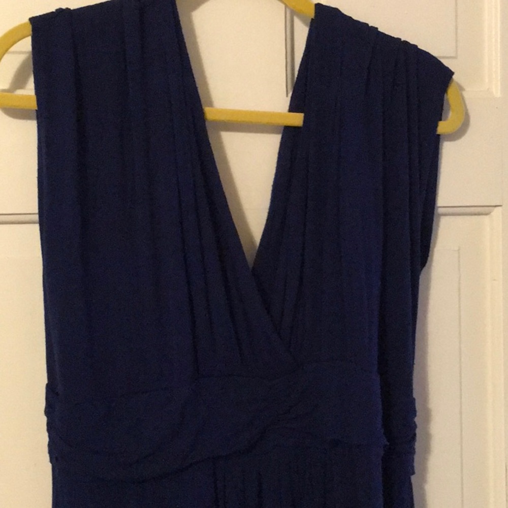 EUC, IMAN NAVY COTTON MAXI DRESS. SIZE 1X Short. - Picture 2 of 4